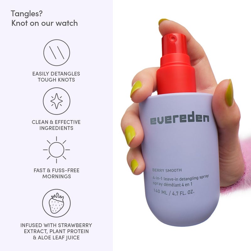 Evereden Kids Detangler Spray: 4-in-1 Leave-In Hair Spray | Detangle, Moisturize, & Protect | Easily Tackle Even the Toughest Knots | Clean & Vegan All types of Hair Product for Kids - Image 4
