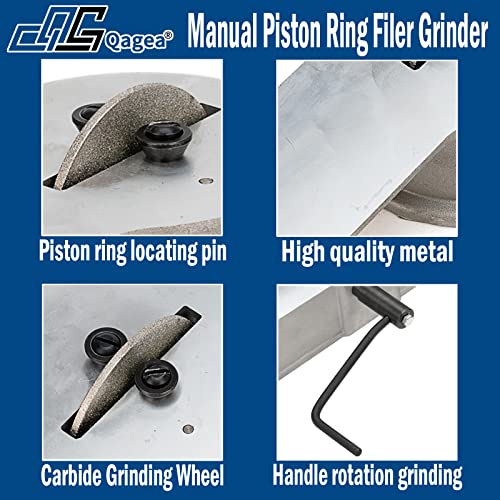 Qagea Manual Piston Ring Filer, 80514 Piston Ring End Cap Filer Tool 170/140 Grit Carbide Wheel - Image 5