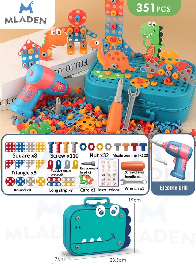 MLADEN 351PCS Screw Toy Bag Electric Tool box Pretend Repair Tool Toy Set Disassembly And Repair Toy Assembly Building Block Toy Early Education Toy Pretend Play Preschool Children Educational  - Image 2