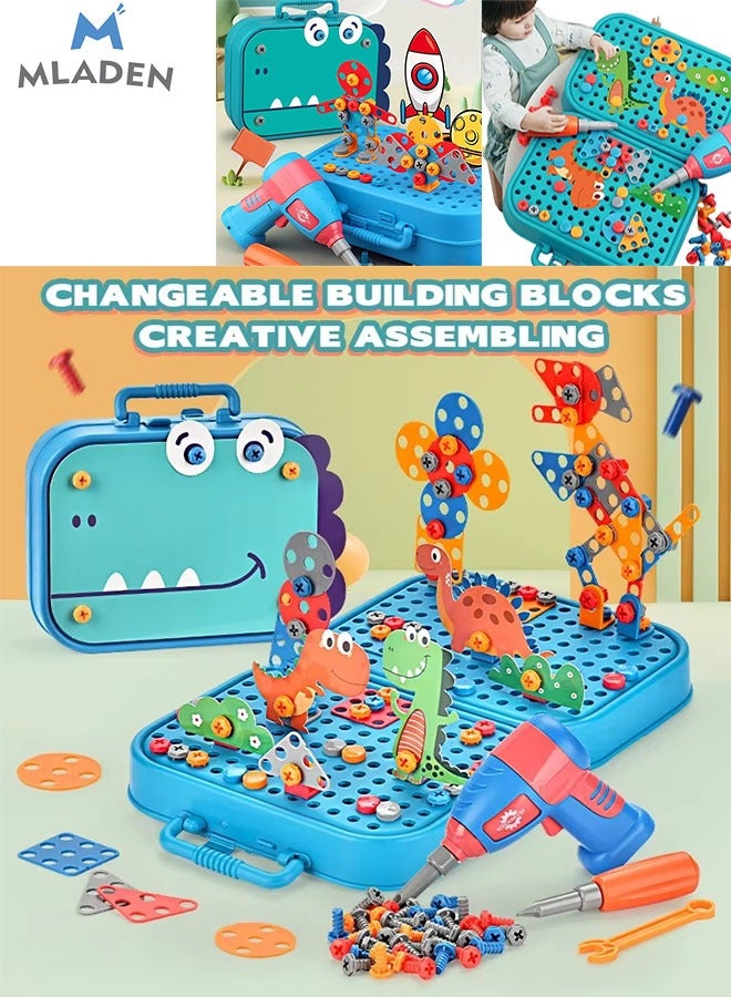 MLADEN 351PCS Screw Toy Bag Electric Tool box Pretend Repair Tool Toy Set Disassembly And Repair Toy Assembly Building Block Toy Early Education Toy Pretend Play Preschool Children Educational  - Image 3