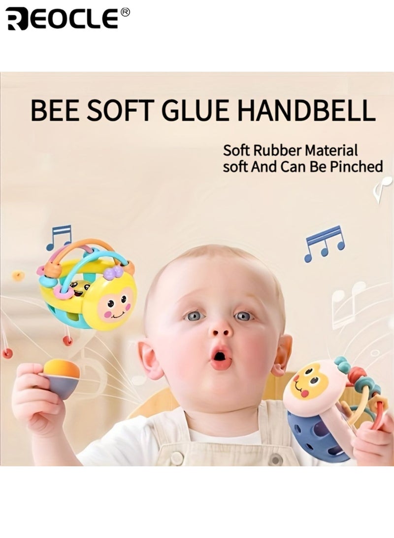 REOCLE Baby Rattle Toy with Bell Interactive Grasping Exercise Color Recognition Safe Sensory Learning Toy for Infants Child Safe Material Birthday or Holiday Gift for Boys and Girls - Image 2