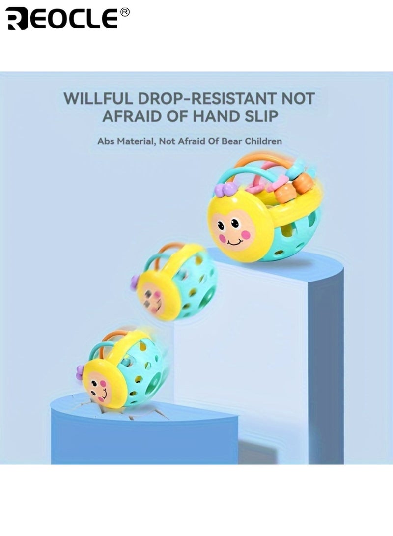 REOCLE Baby Rattle Toy with Bell Interactive Grasping Exercise Color Recognition Safe Sensory Learning Toy for Infants Child Safe Material Birthday or Holiday Gift for Boys and Girls - Image 3