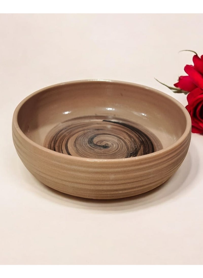 color zone pottery - Handmade pottery and porcelain tray 25 cm - Image 1