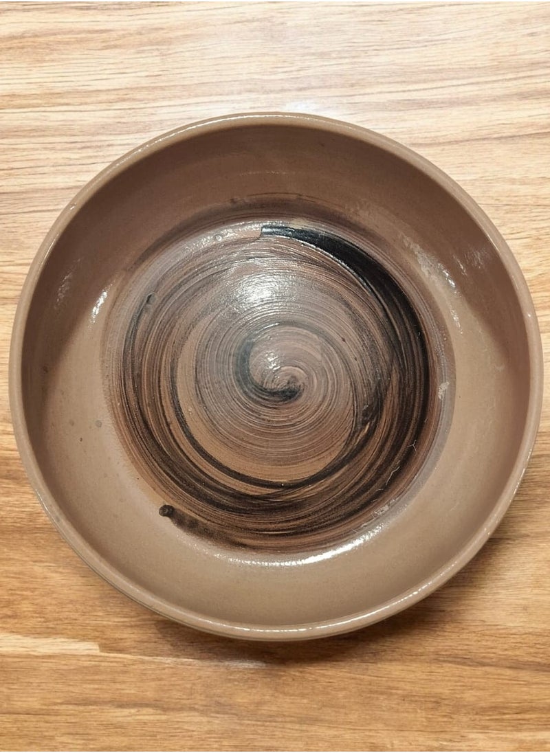 color zone pottery - Handmade pottery and porcelain tray 25 cm - Image 1