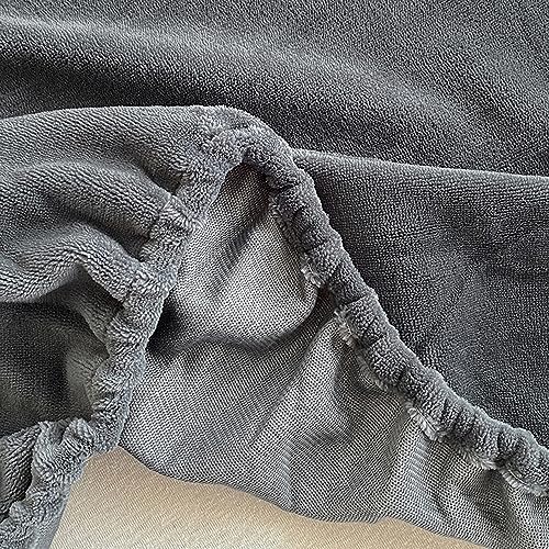 LweiPsqLin Velvet Fitted Sheet Twin Size,Fleece Plush Bed Sheet Mattress Protector Cover with 15'' Deep Pocket Warm Fuzzy Bottom Sheet,Dark Gray (Not Include Pillowcases) - Image 5
