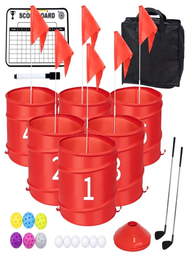 WodGod 6 Pcs Backyard Golf Outdoor Game with 2 Clubs-Outdoor Golf Yard Game for Practice, Golf Chipping Game for Adults and Family,Beach,Camping,Lawm,Park - Image 1