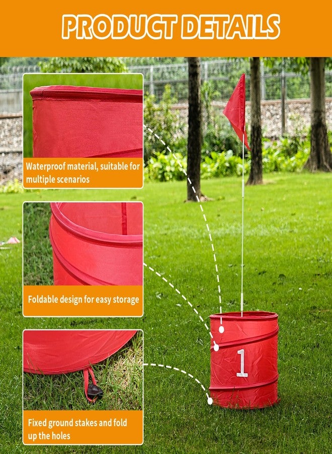 WodGod 6 Pcs Backyard Golf Outdoor Game with 2 Clubs-Outdoor Golf Yard Game for Practice, Golf Chipping Game for Adults and Family,Beach,Camping,Lawm,Park - Image 3