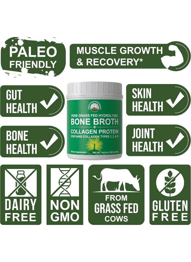 Peak Performance Hydrolyzed Bone Broth And Collagen Unflavored Protein Peptides Powder By  - Image 3