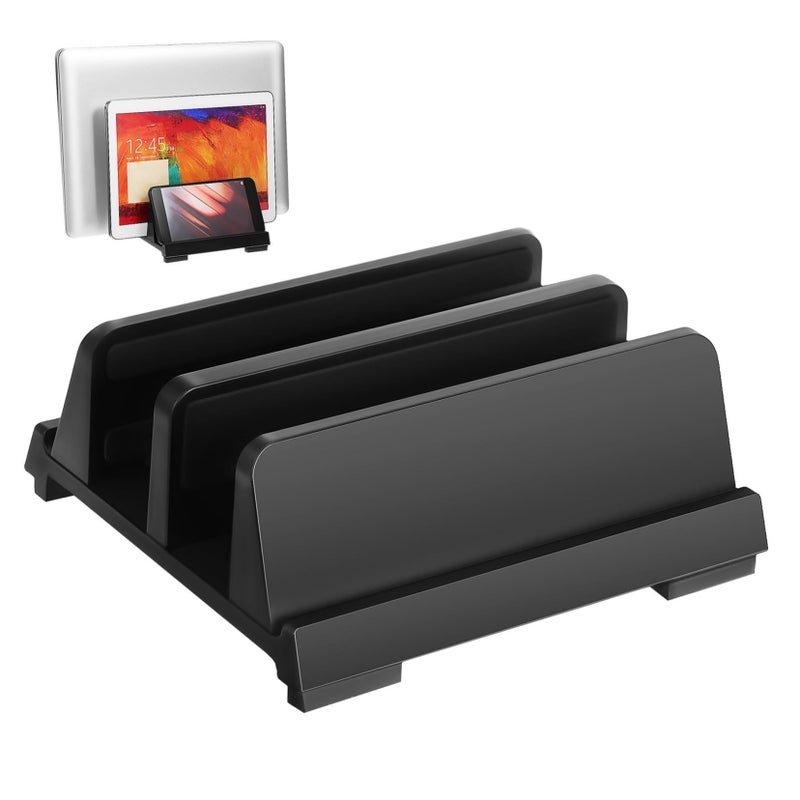 Adjustable Vertical Laptop Stand Holder for Laptop Tablet Phone with Non Slip Base - Image 2