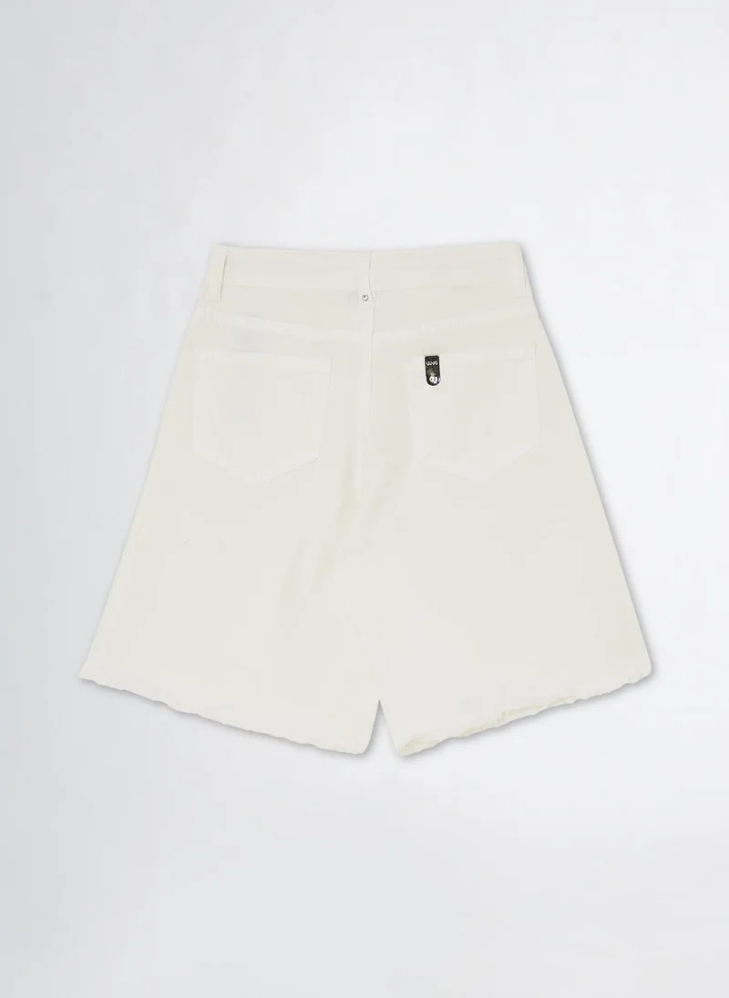Liu Jo Cotton Bermuda Shorts with Rhinestones