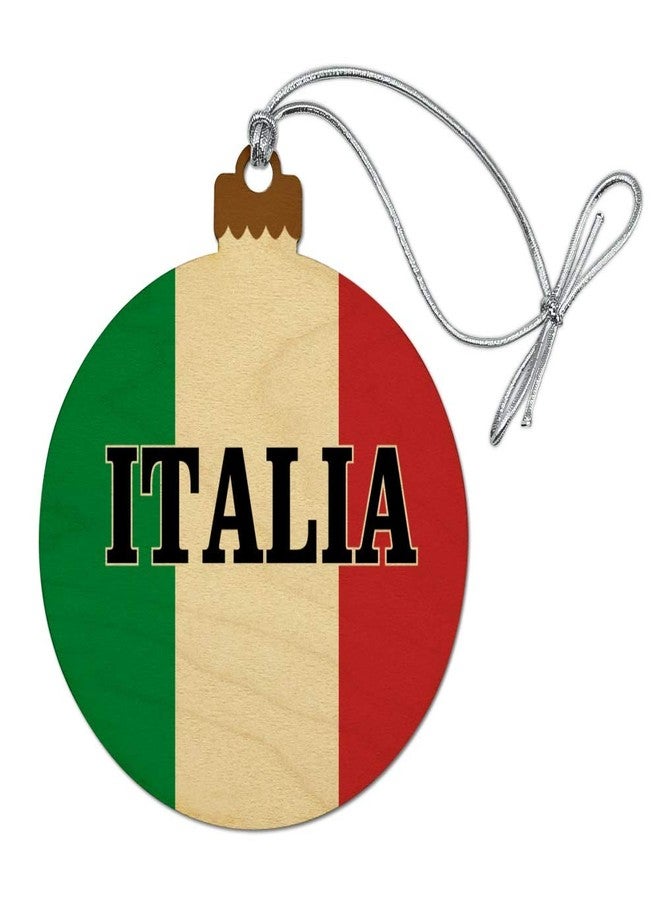 GRAPHICS & MORE Italia Italy Italian Flag Wood Christmas Tree Holiday Ornament - Image 1