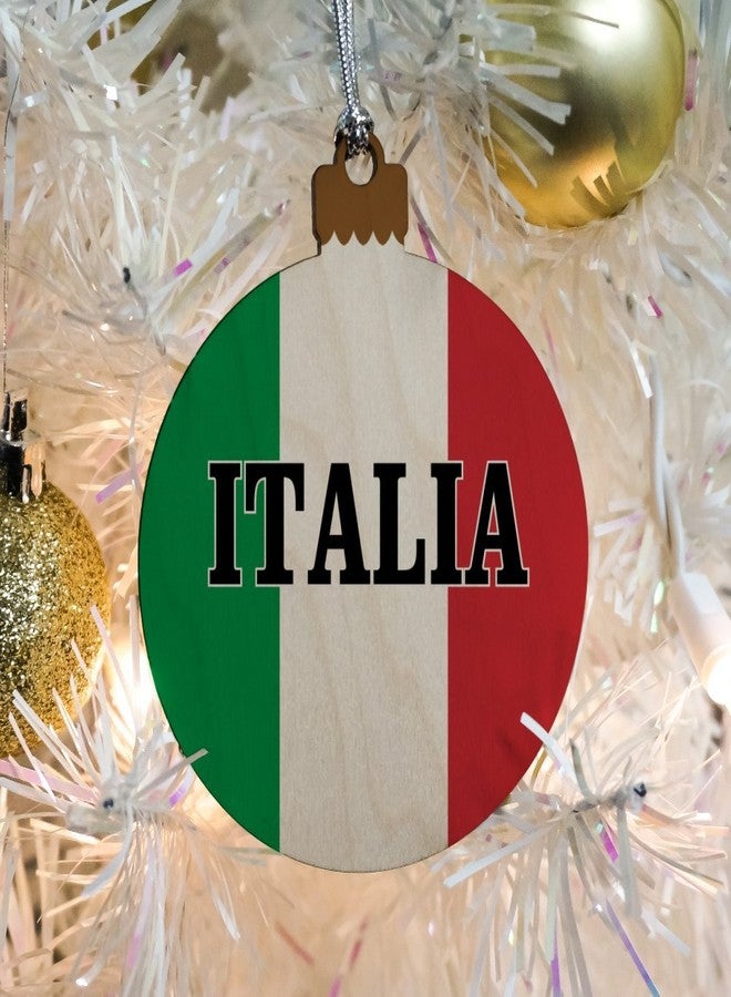 GRAPHICS & MORE Italia Italy Italian Flag Wood Christmas Tree Holiday Ornament - Image 5