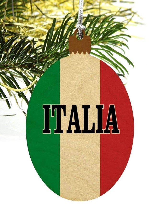GRAPHICS & MORE Italia Italy Italian Flag Wood Christmas Tree Holiday Ornament - Image 4