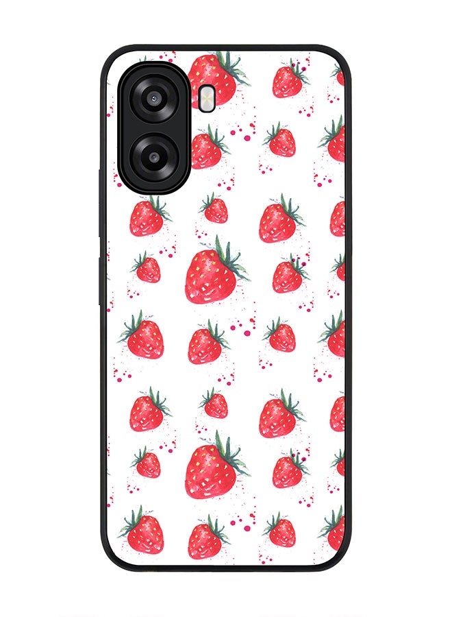 Stylizedd For Oppo A6x 5G / A6x 4G Case,Slim fit Camera Protection, Shockproof Thin Phone cover  - Dripping Strawberries - Image 1