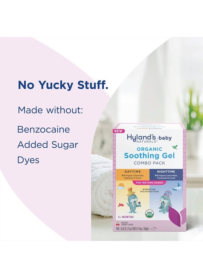 Hyland's Naturals Baby - Organic Day/Night Soothing Gel Combo Pack, Natural Relief of Oral Discomfort, Irritability & Swelling, Easy-to-Apply, Ages 2 Months & Up, 1.06 Ounce (2 Tubes of 0.53 oz.)  - Image 2