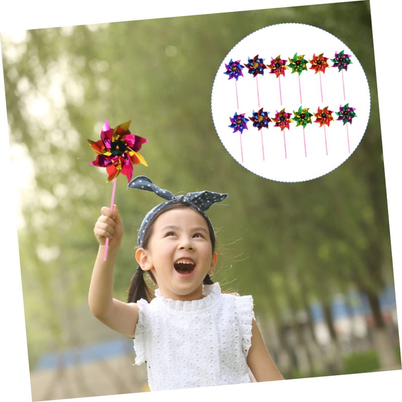 40 Pcs Colorful Garden Pinwheels Outdoor Party Decorations for Kids - Image 4