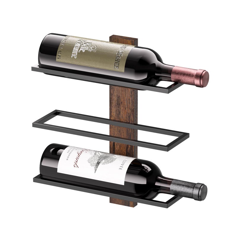B4Life Wall Mounted Wine Rack For 3 Wine Bottles  Wood Holder  Wall Wine Bottle Racks For Kitchen  Dining Room  Bar Rack