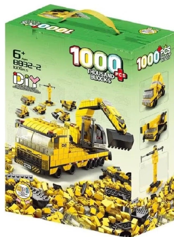 Heavy Duty Truck Toy Construction Set, 6-in-1 Building Blocks with 1000 Pieces for Kids and Adults, Ideal Gift - Image 3