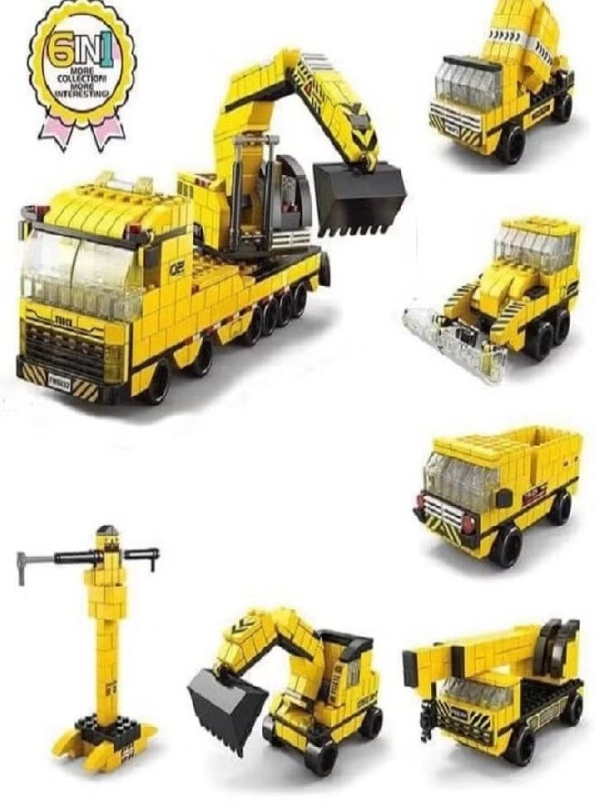 Heavy Duty Truck Toy Construction Set, 6-in-1 Building Blocks with 1000 Pieces for Kids and Adults, Ideal Gift - Image 1