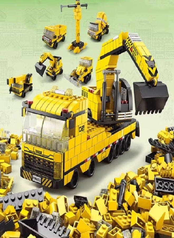 Heavy Duty Truck Toy Construction Set, 6-in-1 Building Blocks with 1000 Pieces for Kids and Adults, Ideal Gift - Image 2