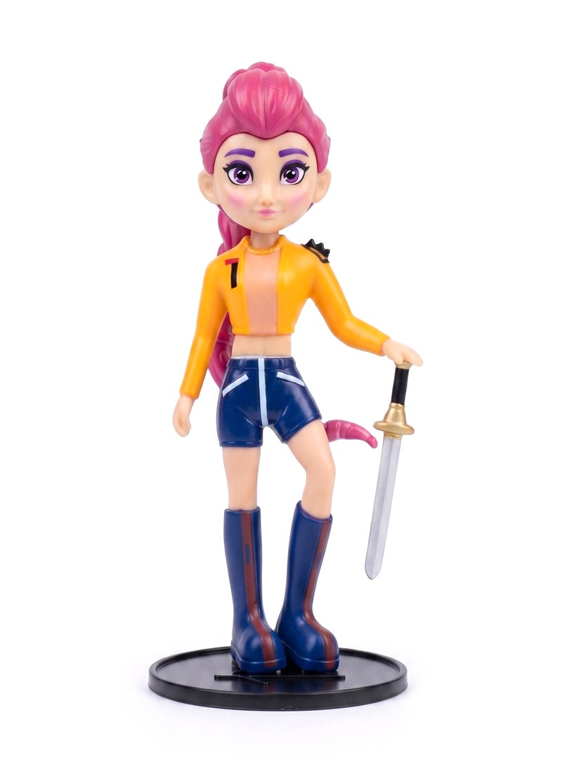 REZZOSS K-Pop Demon Hunters 18.5cm Rumi Action Figure – Pink Hair Idol Doll with Sword Accessory | Stylish Fashion Singer Toy | Non-Toxic Collectible Statue for Kids & Girls | Premium Desk Decor Birthday Eid Ramadan Gift - Image 2