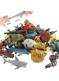 ValeforToy 18 Pack Assorted Ocean Animal, Stretchy and Floating Rubber sea Animals Toy Set, Mini Realistic Under The Sea Life Figure for Toddler Bath Bathtub, Shark Octopus Fish Toys Bulk for Kid Party  - Image 1