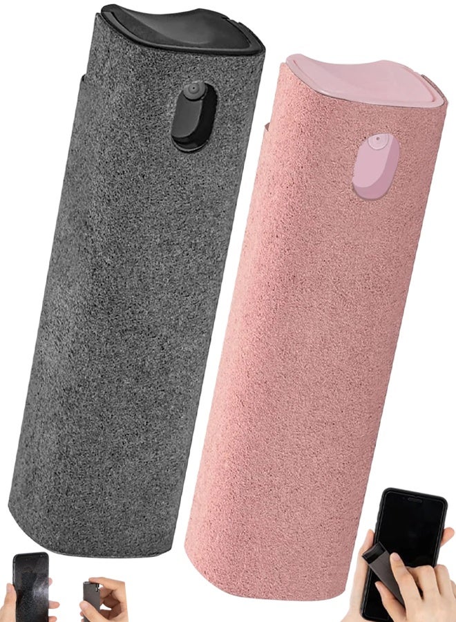 2 PCS Portable Screen Cleaner Kit, Reusable Screen Cleaner 3-In-1 Fingerprint-Proof Spray Bottle Tool and Microfiber Cloth For Phone,Laptop,Tablet,TV, Monitor,Car Screens - Image 1