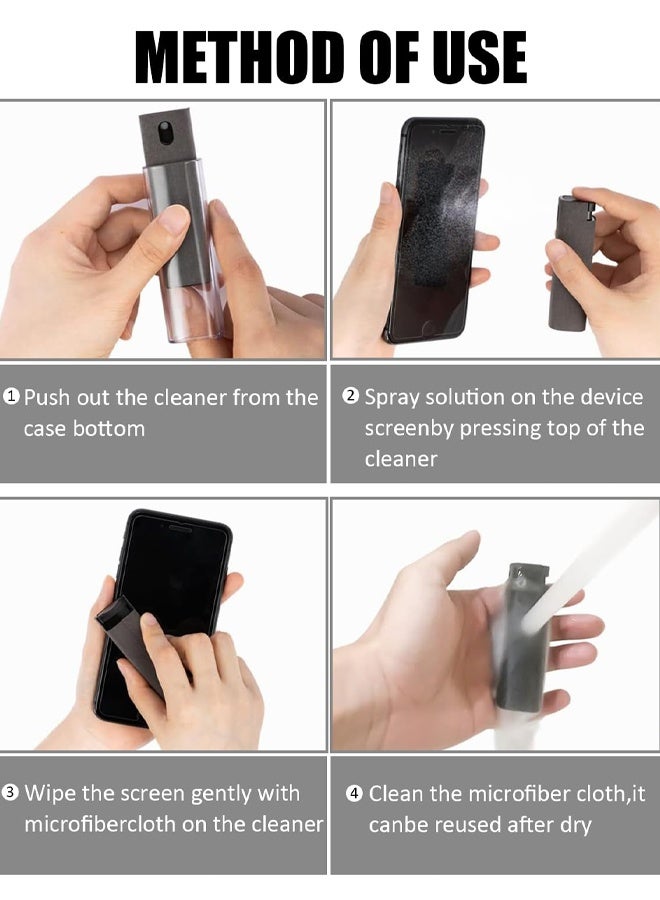 2 PCS Portable Screen Cleaner Kit, Reusable Screen Cleaner 3-In-1 Fingerprint-Proof Spray Bottle Tool and Microfiber Cloth For Phone,Laptop,Tablet,TV, Monitor,Car Screens - Image 5