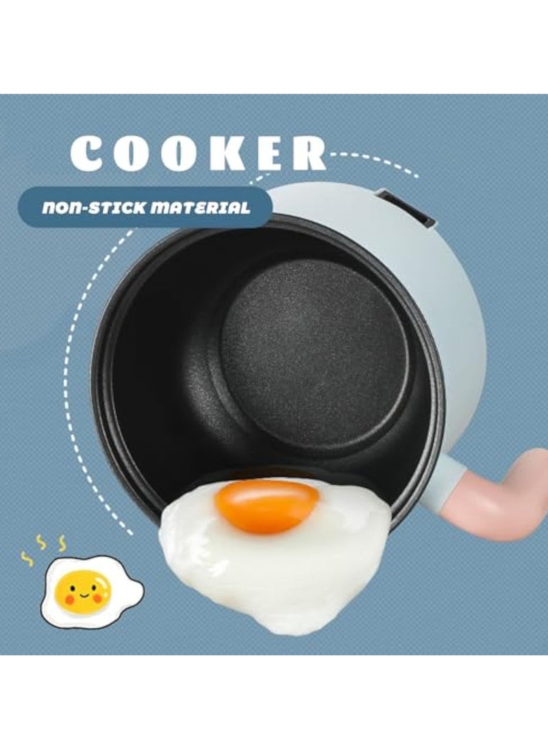 Arabest Electric Hot Pot, 1.8L Mini Multifunction Electric Cooker for Shabu-Shabu, Stir Fry, Noodles, Pasta, Nonstick Frying Pan for Sauté, Dual Power Control Ramen Cooker for Dorm and Office  - Image 2