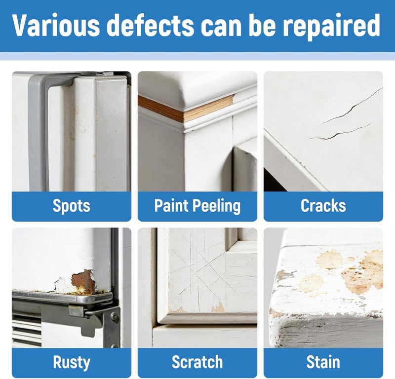 SENVEN Appliance Paint White Appliance Touch Up Paint High-Gloss White Touch Up Paint Pen Scratch Repair for Appliances Refrigerators Metal Surfaces Dishwasher Dryer Microwave Washers - Image 2