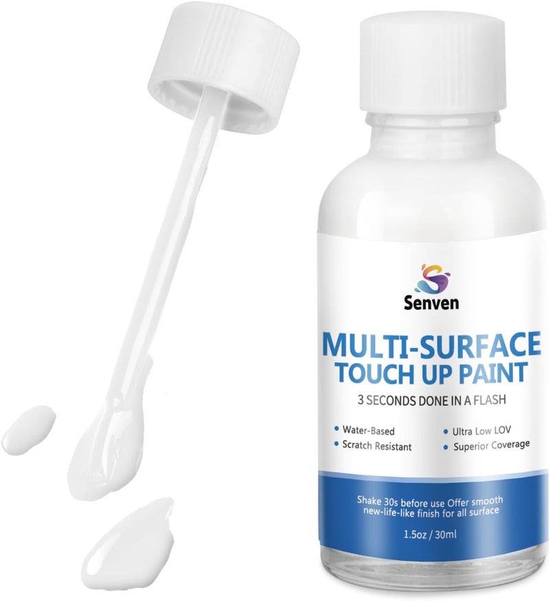SENVEN Appliance Paint White Appliance Touch Up Paint High-Gloss White Touch Up Paint Pen Scratch Repair for Appliances Refrigerators Metal Surfaces Dishwasher Dryer Microwave Washers - Image 1