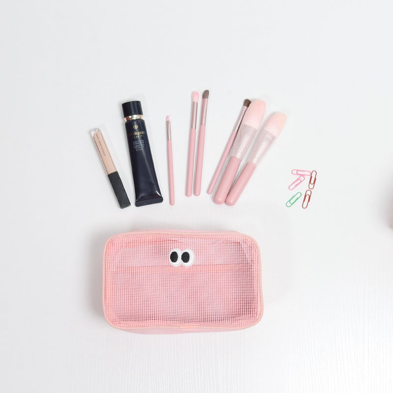 Hollow Mesh Cosmetic Bag Desktop Organizer Storage Bag For Data Cables And Cleaning Supplies, Large Capacity Breathable Storage - Image 5