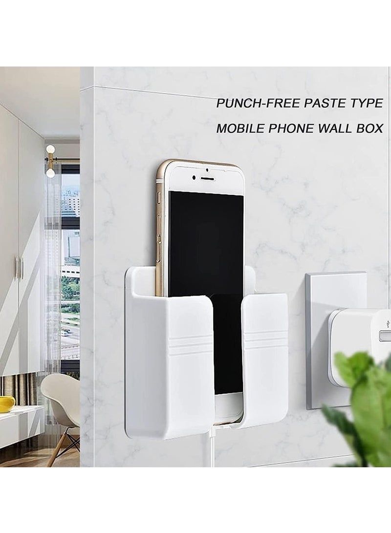 3 PCS Wall Mount Phone Holder And Remote Holder Wall With 3M Adhesive Phone Charger Stand Damage-Free Charging Dock Remote Control Storage Box For Bedroom Kitchen - Image 5