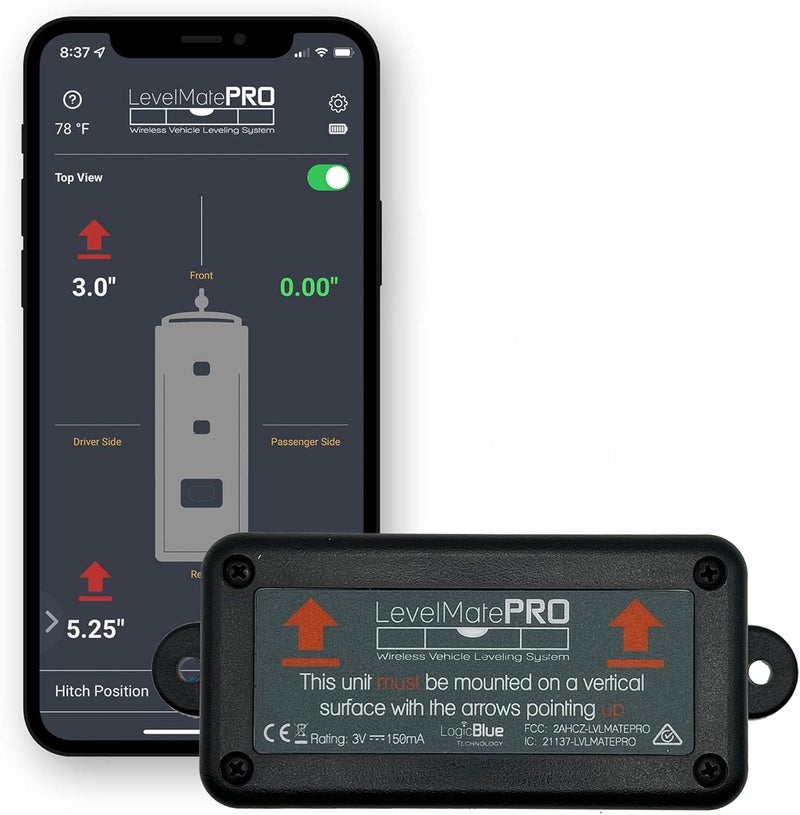 LogicBlue Technology LevelMatePRO Wireless RV Leveling System, Bluetooth Leveler for Campers, Must-Have Accessory for Travel Trailers, Effortless Setup for Phones with App - Image 1