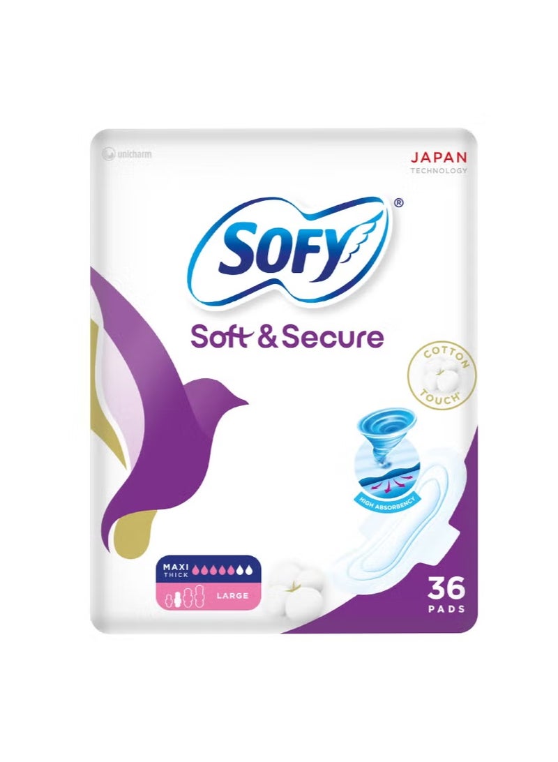 Sofy Soft and safe, slim 29 cm, large (36 pieces)