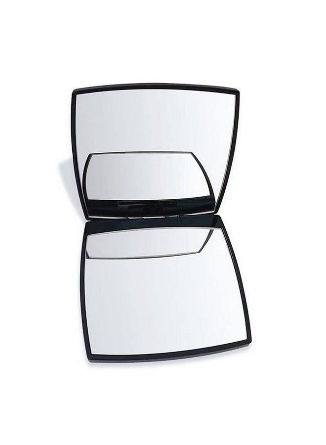 EUTECH Fashion Compact Cosmetic Mirror Elegant Compact Purses Makeup Mirror Small Compact Mirror 2 X 1 Magnification Square Perfect For Pursestravel Black - Image 1