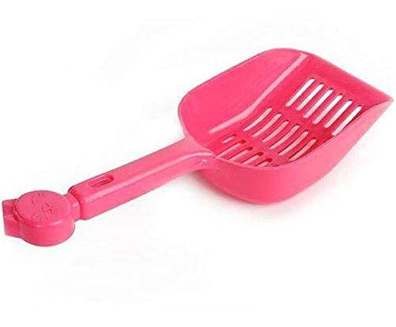 Premium Pet Litter Scoop - Heavy-Duty Cat & Dog Sand Sifter Shovel - Durable High-Density Plastic Litter Pan Cleaning Tool with Balanced Grip Handle & Parallel Sifting Slats (Sleek Pink Space-Saving Profile) - Manual Animal Waste Preservation Convenience & Pet Facility Asset Management Template