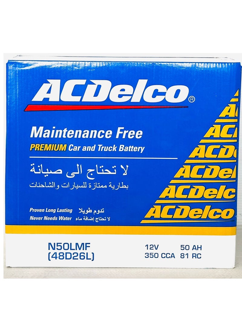Ac Delco Car Battery 12V 50AH N50L-MF - Image 1