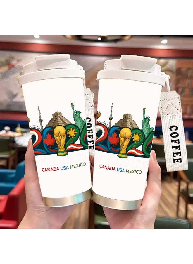 FIFA 520ml World Cup Printed Stainless Steel Insulated Water Bottle Double Wall Vacuum Thermal Flask Leakproof Cup for Hot & Cold Drinks - Image 3