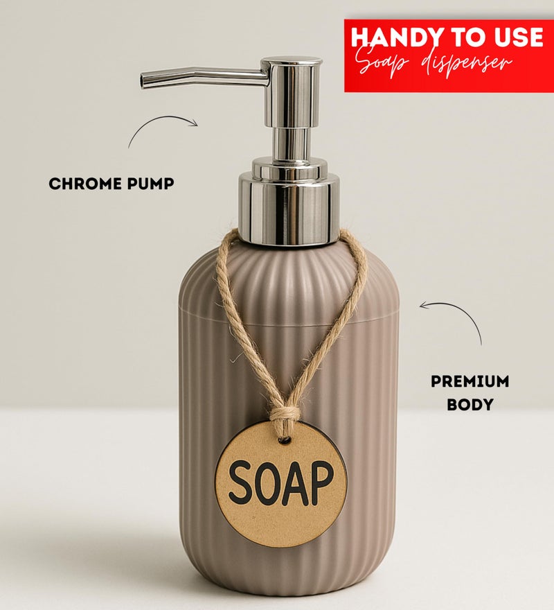 Haristar Liquid Soap Dispenser|Sanitizer Dispenser, Lotion, Shampoo Dispenser | Handwash Bottle for Kitchen | Soap Dispenser for Wash Basin | 300 MLL (Brown, Pack of 1) - Image 2