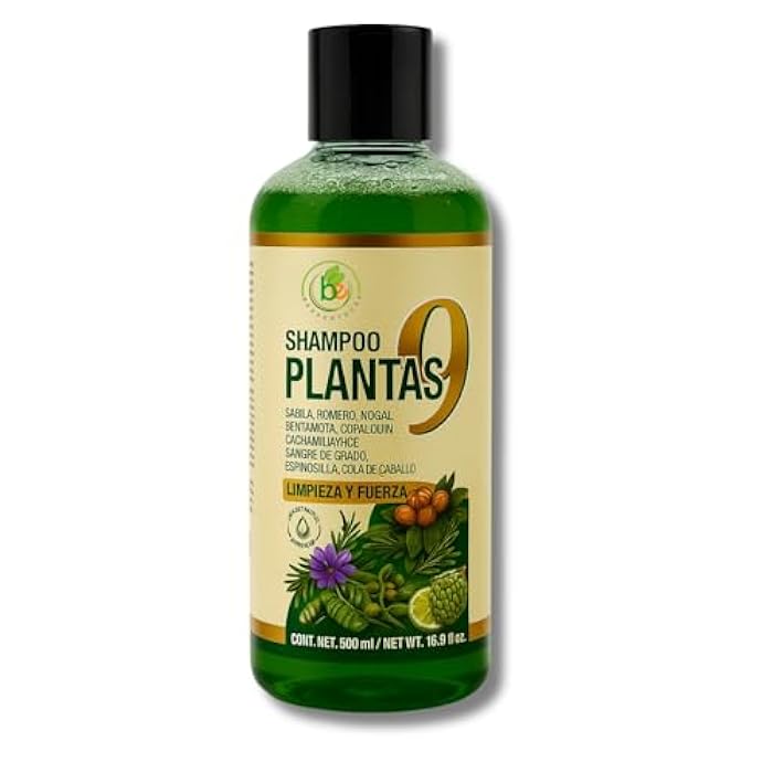 B-Experts 9-Plant Herbal Shampoo 16.9 fl oz–W/Cacahuananche, Sangre de Grado,Bergamota,Aloe(Sabila),Rosemary & More-Natural Botanical Formula– Paraben & Sodium-Free–Supports Strong, Clean & Healthy-Looking Hair - Image 1