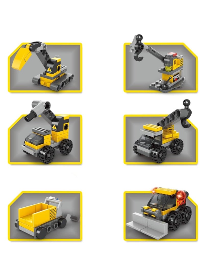 6 in 1 City Rescue Series Crane Engineering Building Blocks Toys for Boys Over 4 Years Old Kids Gift Ideas Crane Engineering 123 Pieces - Compatible with Other Building Block Toys  - Image 3
