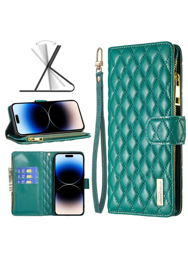 اس-توب جراب لهاتف iPhone 14 Pro Max مع محفظة جلدية بسحاب من الألماس - Image 1