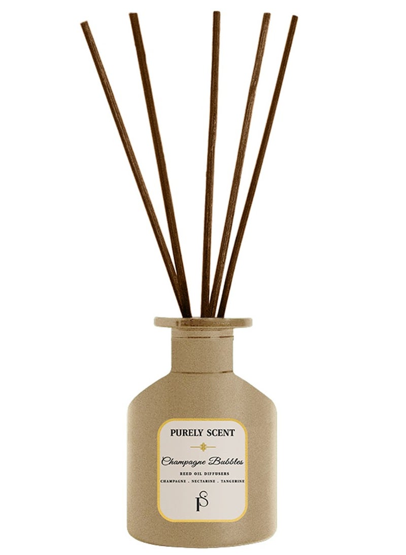 PURELY SCENT Champagne Bubbles Reed Diffuser – Large 200ML Luxury Scented Oil Diffuser – Long Lasting Home Fragrance with Essential Oils – Sparkling Champagne Citrus Diffuser – Elegant Decor & Gift Idea  - Image 4