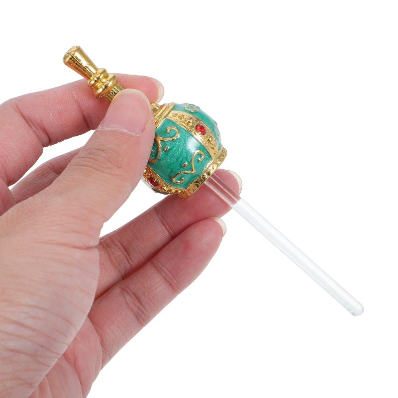 12ML Women Perfume Bottle Middle Eastern Style Retro Antique Glass Flower Vine Empty Bottle Wedding Decoration (Green and Golden) - Image 4