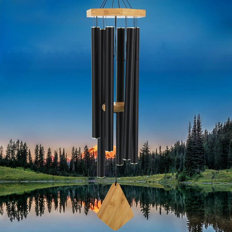 Howarmer Wind Chimes Outdoor Large Deep Tone, 36 Inches Sympathy WindChimes Outdoor Memorial Windchime for Mom/Housewarming/Christmas, Black Wind Chime for Outside Garden, Patio, Home Decor - Image 1