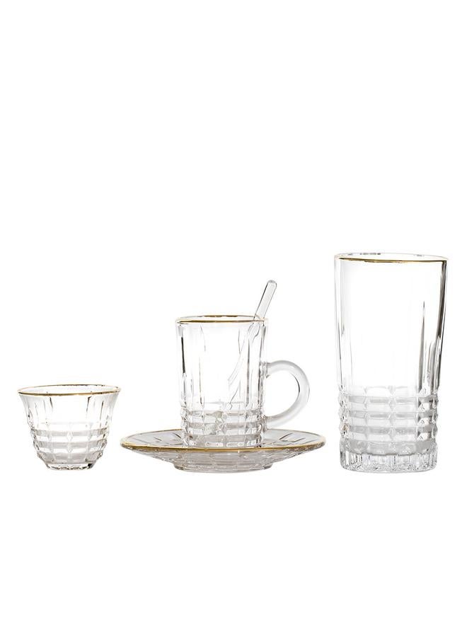Alsaif Bialat Tea And Coffee Serving Set 30 Pieces Clear - Image 2