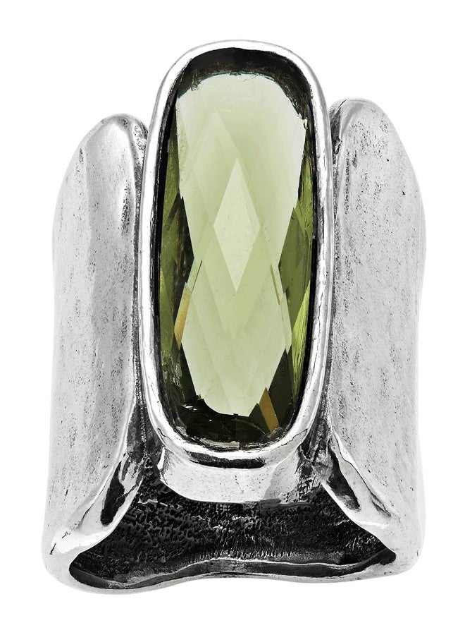 Silpada 'Zircon Token' Olive Green Cubic Zirconia Ring in Sterling Silver, Size 10, Size 10 - Image 1