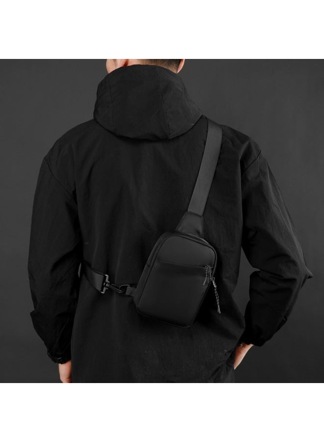 Generic Men's Mini Crossbody Bag High Sense Fashion Chest Bag Trendy Outdoor Sports Shoulder Mobile Phone Bag Casual Men's Bag-Colour:Black  - Image 4