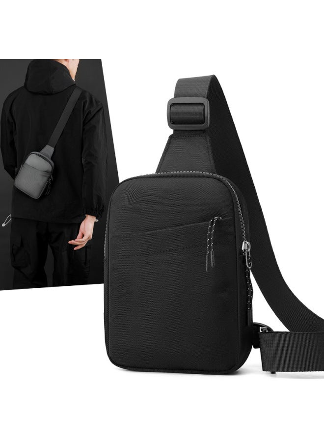Generic Men's Mini Crossbody Bag High Sense Fashion Chest Bag Trendy Outdoor Sports Shoulder Mobile Phone Bag Casual Men's Bag-Colour:Black  - Image 1
